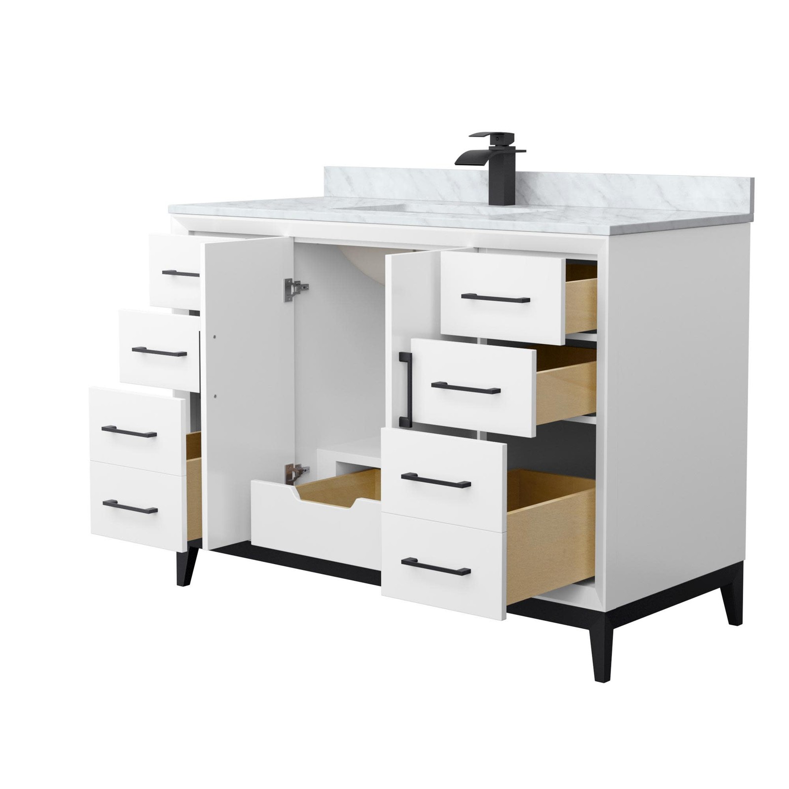 Wyndham Collection WCH818148S-CMUNS-MXX Amici 48″ – White / Satin Bronze