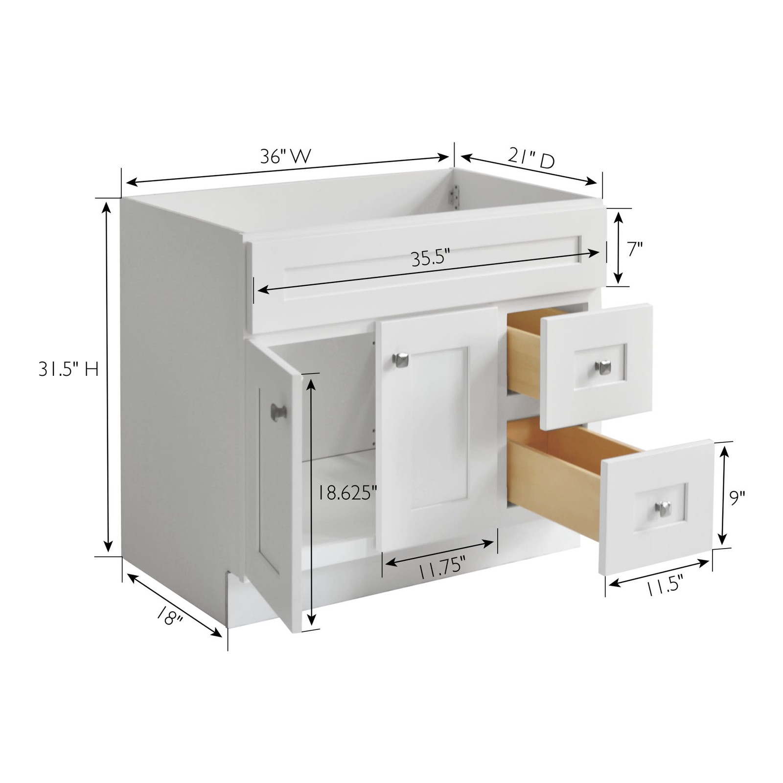 Design House 215764 Brookings 36″ Single – White