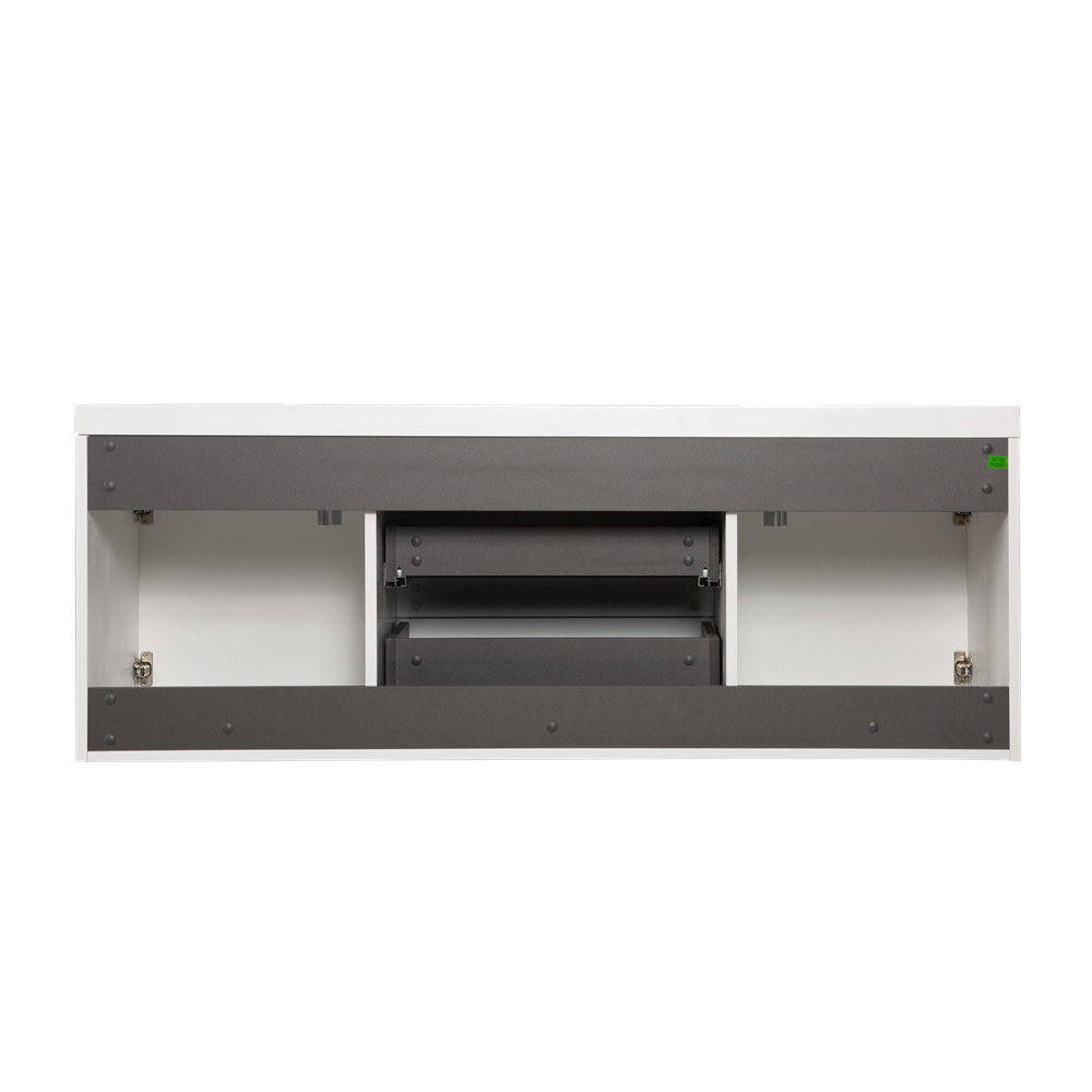 60″ Wall Mounted Bathroom Vanity w/Double Sink, Floating Vanity Cabinet,2 Drawer