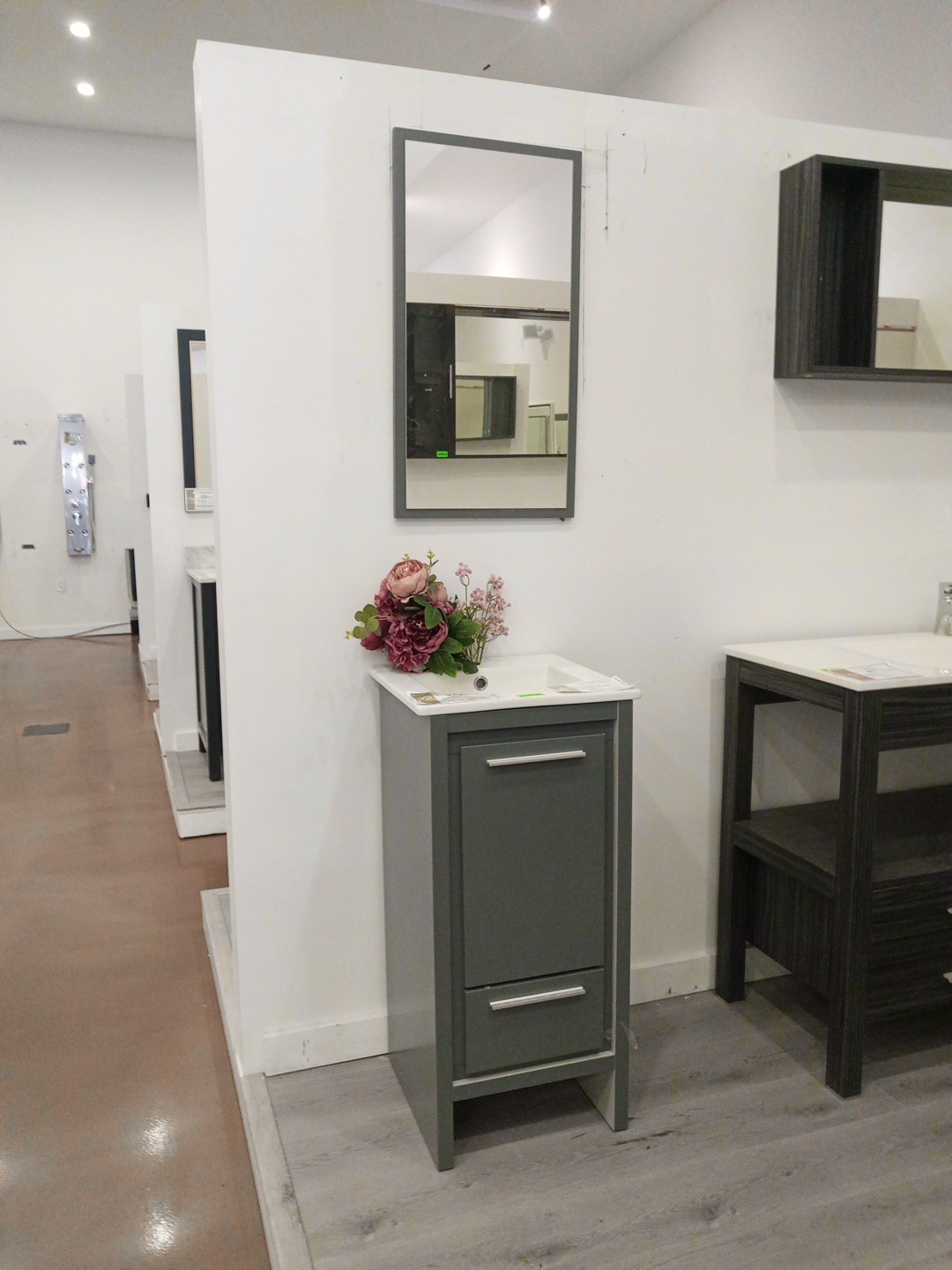16″ 24″ 30″ 36″ 48′ 55″ 60″ Vanity Base Sink Mirror White Black Gray Blue