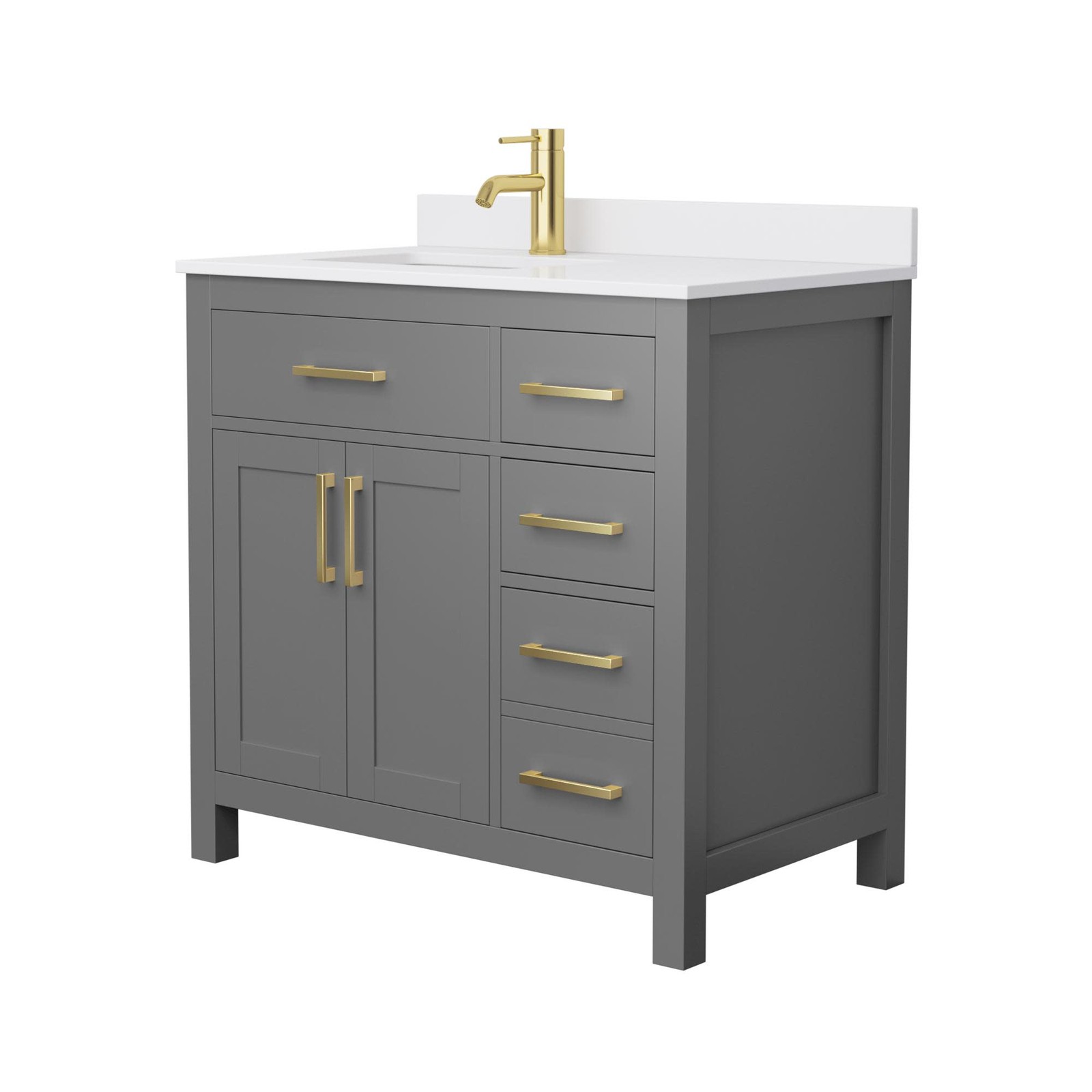 Wyndham Collection WCG242436S-UNSMXX Beckett 36″ – Green / Carrara Cultured