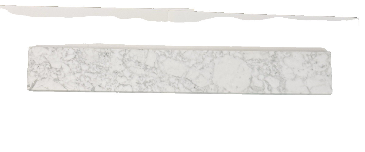 27-5/8″ x 4″ x 11/16 thick White Marble Back Splash Shelf