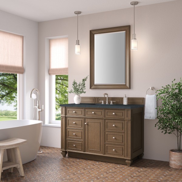 48″ James Martin Bristol 157-V48-SBR-3CSP Vanity Cabinet Charcoal Soapstone Top