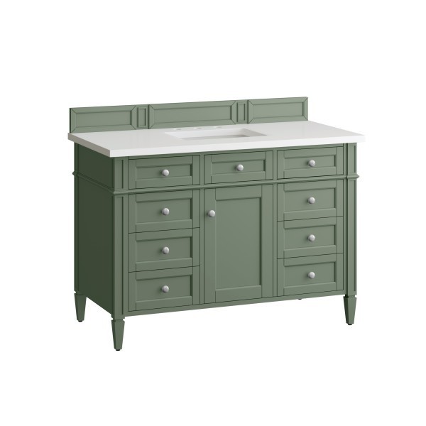 48″ James Martin Brittany 650-V48-SC-3WZ Vanity Cabinet White Zeus Top