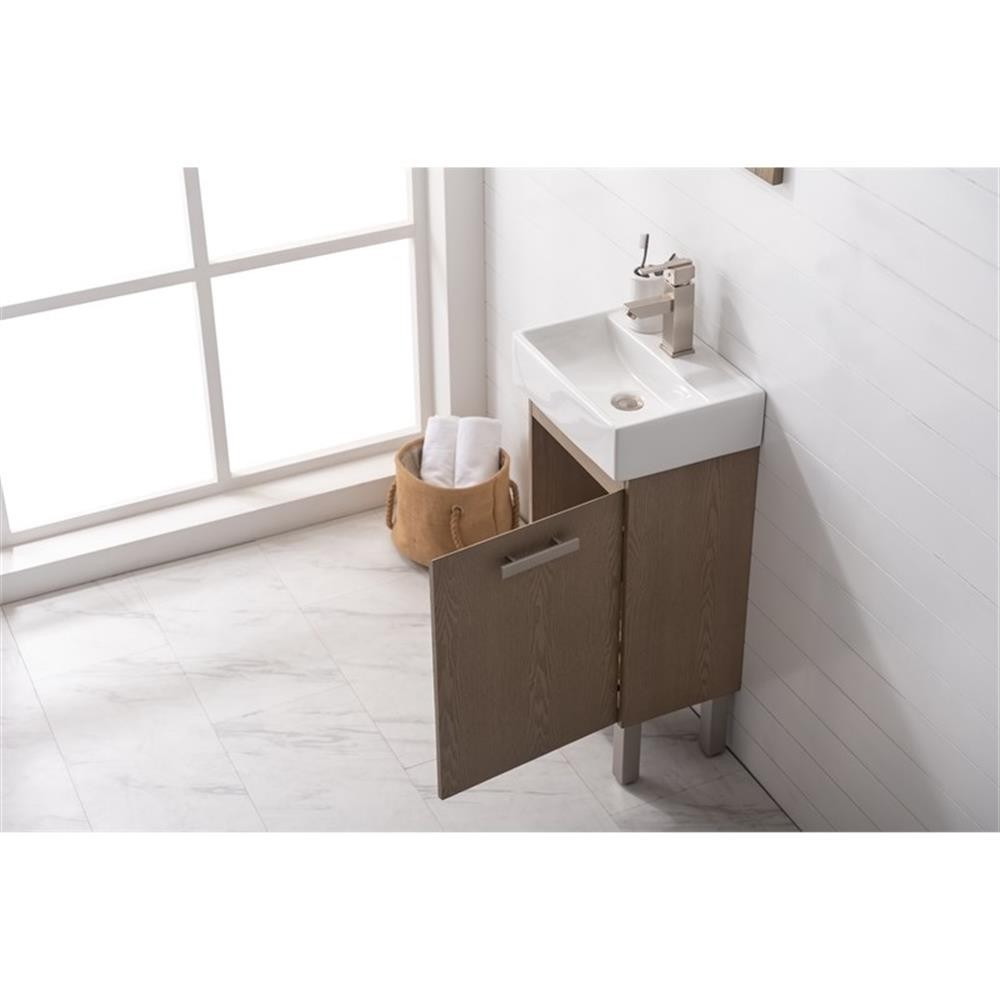 Design Element Stella 16.5″ Wood Single Sink Vanity in Oak