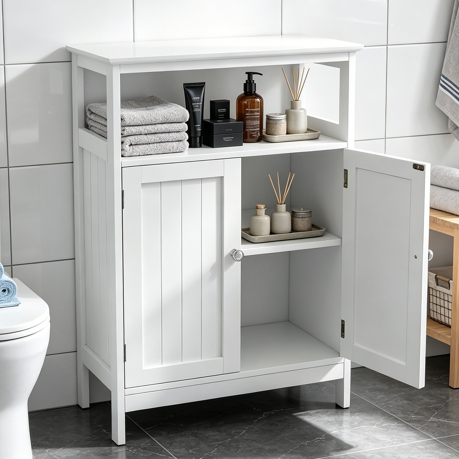 24″Bathroom Vanity Freestanding Vanity Cabinet Bathroom Floor Storage Organizer