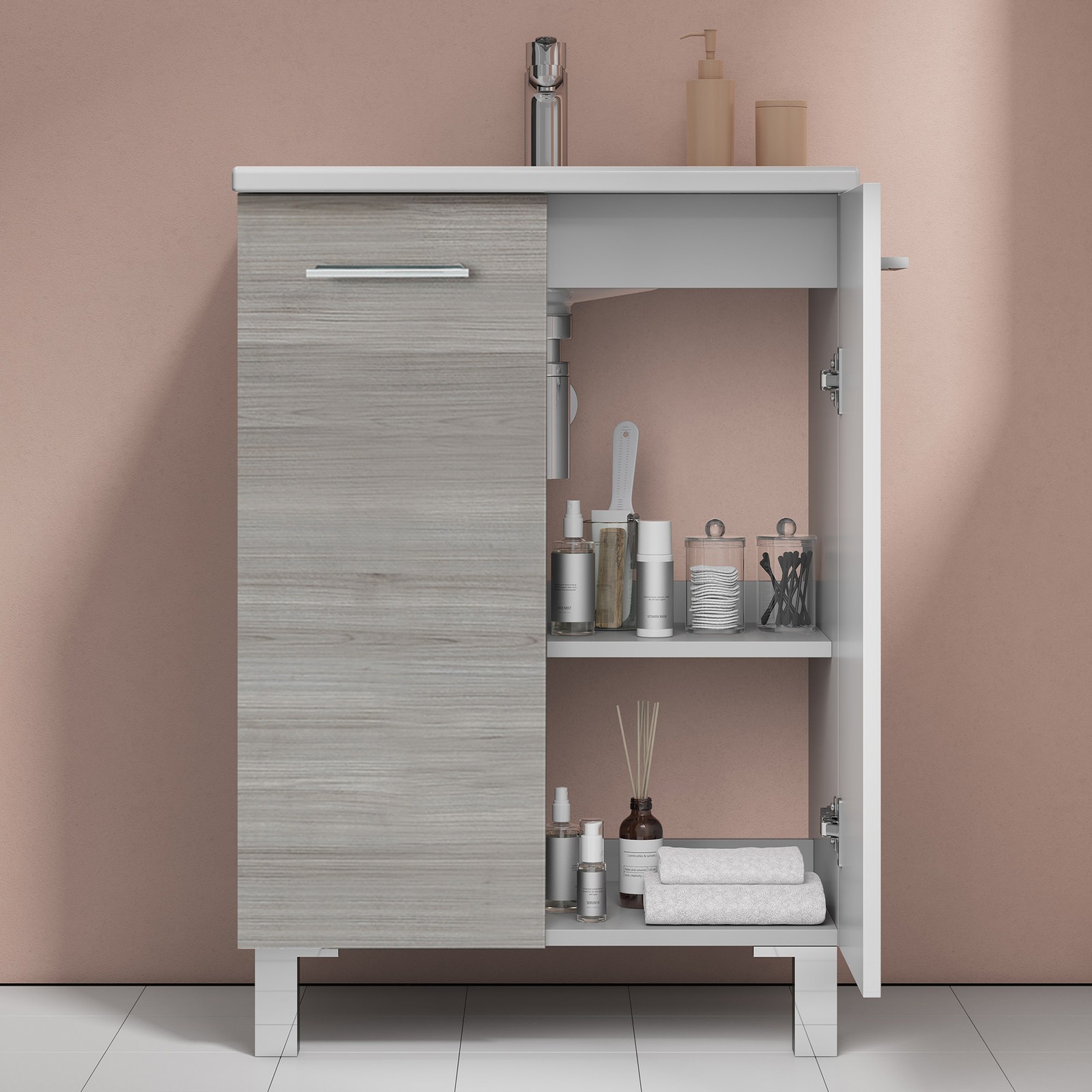 WS Bath Collections Logic 70 Anthracite Logic Complete Vanity Unit