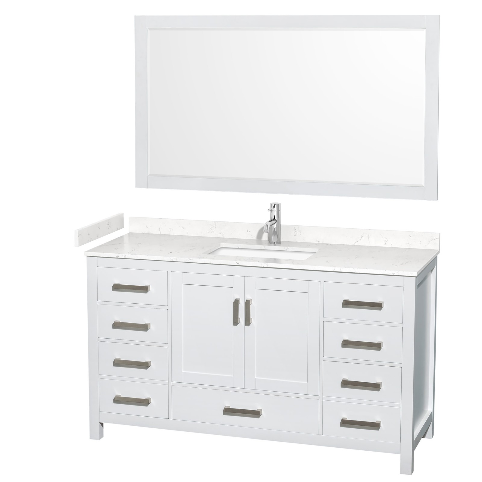 Wyndham Collection WCS141460S-VCA-M58 Sheffield 60″ – White / Carrara Cultured