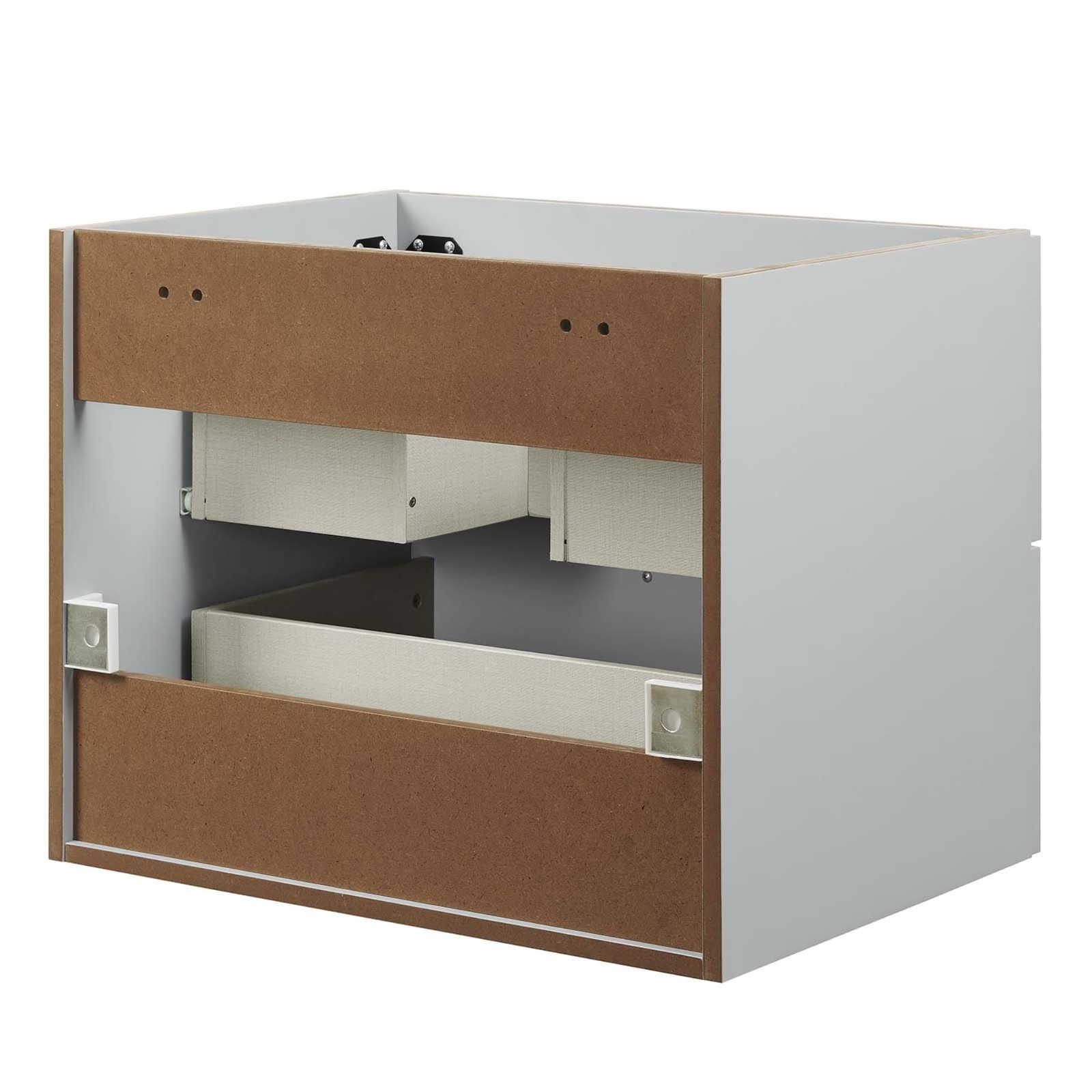 Modway Daybreak 23.5″ Particleboard MDF Wood Wall-Mount Bathroom Vanity in Gray