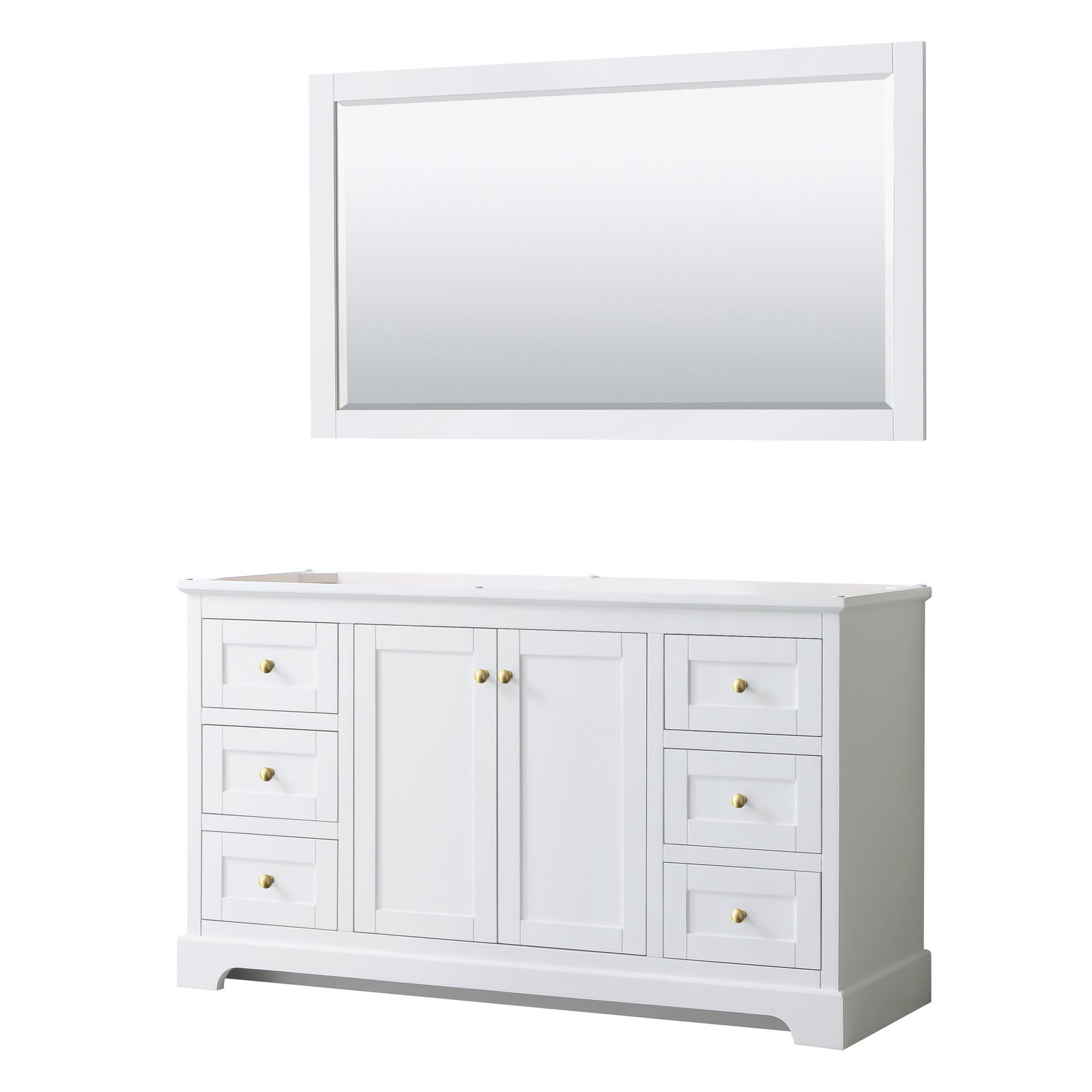 Wyndham Collection WCV232360SCXSXXM58 Avery 60″ Single – White / Brushed Gold