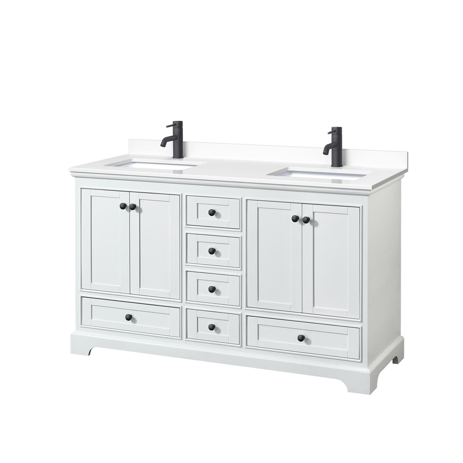 Wyndham Collection WCS202060D-VCA-MXX Deborah 60″ – Dark Gray / White Cultured