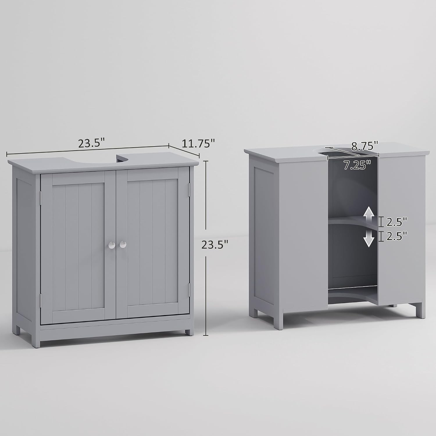 23.5″ Pedestal Sink Storage Cabinet Freestanding Bathroom Under Sink Cabinet