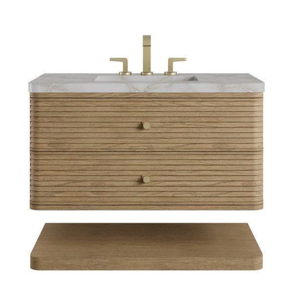 36″ James Martin Allamari D640-V36-DMS-WVSL Vanity Cabinet Silver Silestone Top