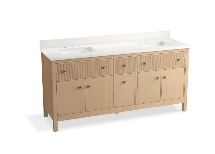 Kohler Malin by Studio McGee K-35023-SWK 72″ Free Standing Vanity,White Oak*NEW*