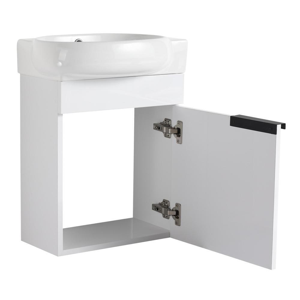 Soft Close Doors Bathroom Vanity With Sink 16 Inch