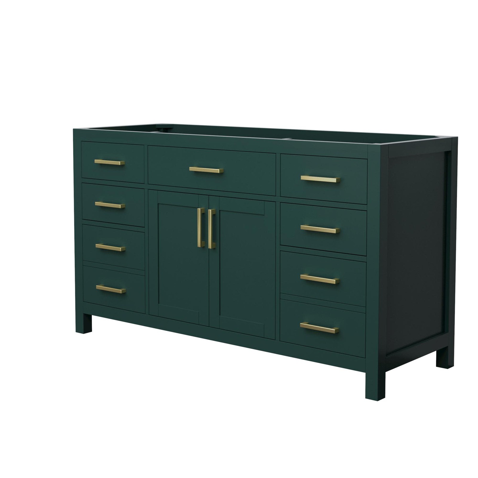 Wyndham Collection WCG242460S-CX-MXX Beckett 59″ Single – Green / Brushed Gold