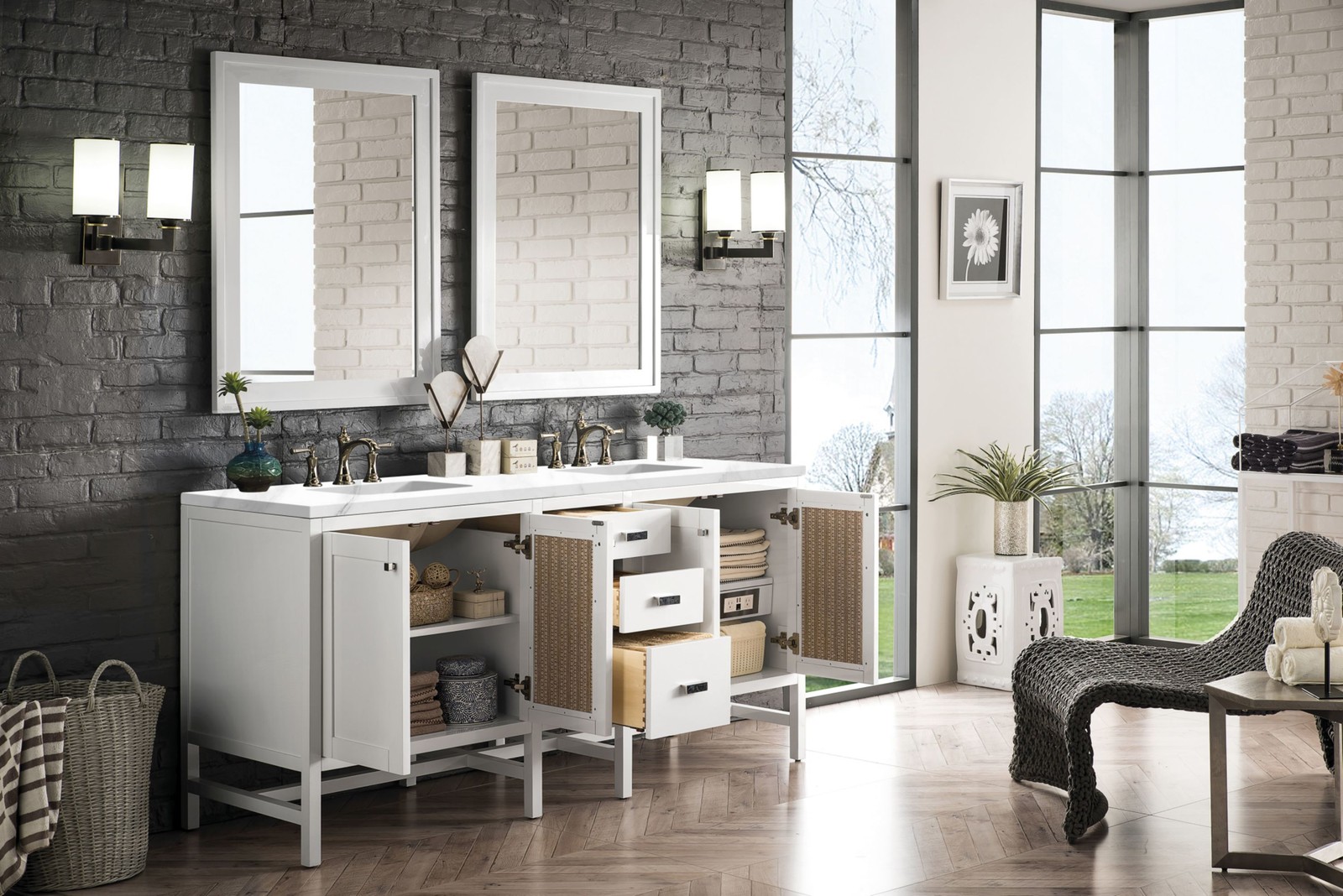 James Martin Vanities E444-V72-3CAR Addison 72″ – Mid Century Acacia