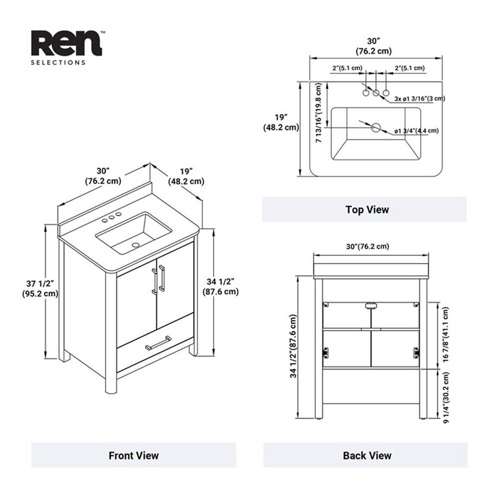 Pemberly Row 30″ Bathroom Vanity in Sage Green with Engineered Marble Countertop