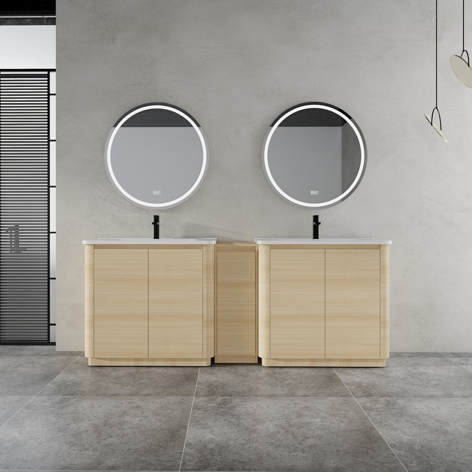 2X40“ Plywood Freestanding Bathroom Vanity W/ Ceramic Sink +Storage Cabinet Oak