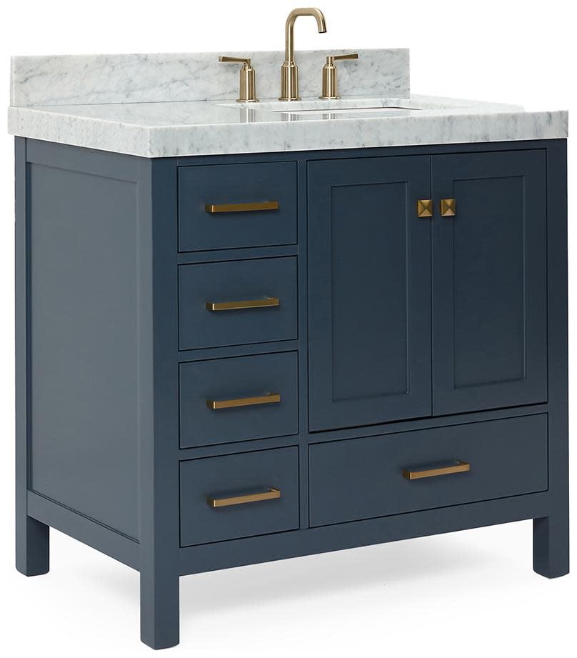Ariel A036SRCW5RVO Cambridge 36″ – Midnight Blue / Italian Carrara Marble Top /