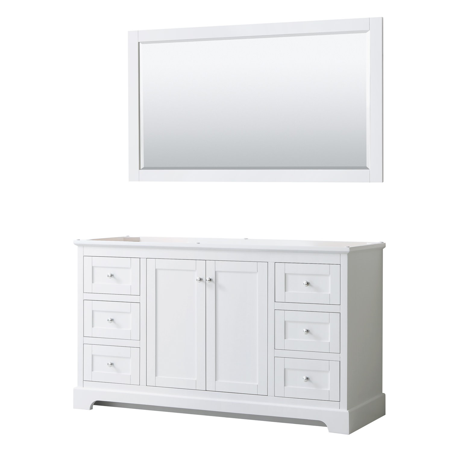 Wyndham Collection WCV232360SCXSXXM58 Avery 60″ Single – White / Polished Chrome