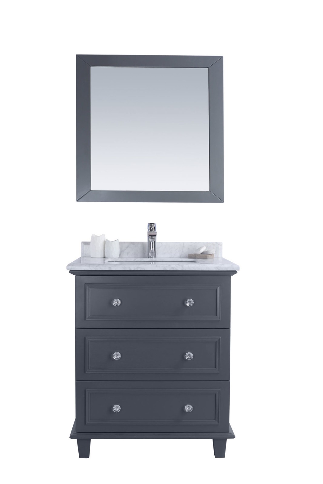 Miseno MV-30-313DVN Luna 30″ – Grey / White Carrara Marble