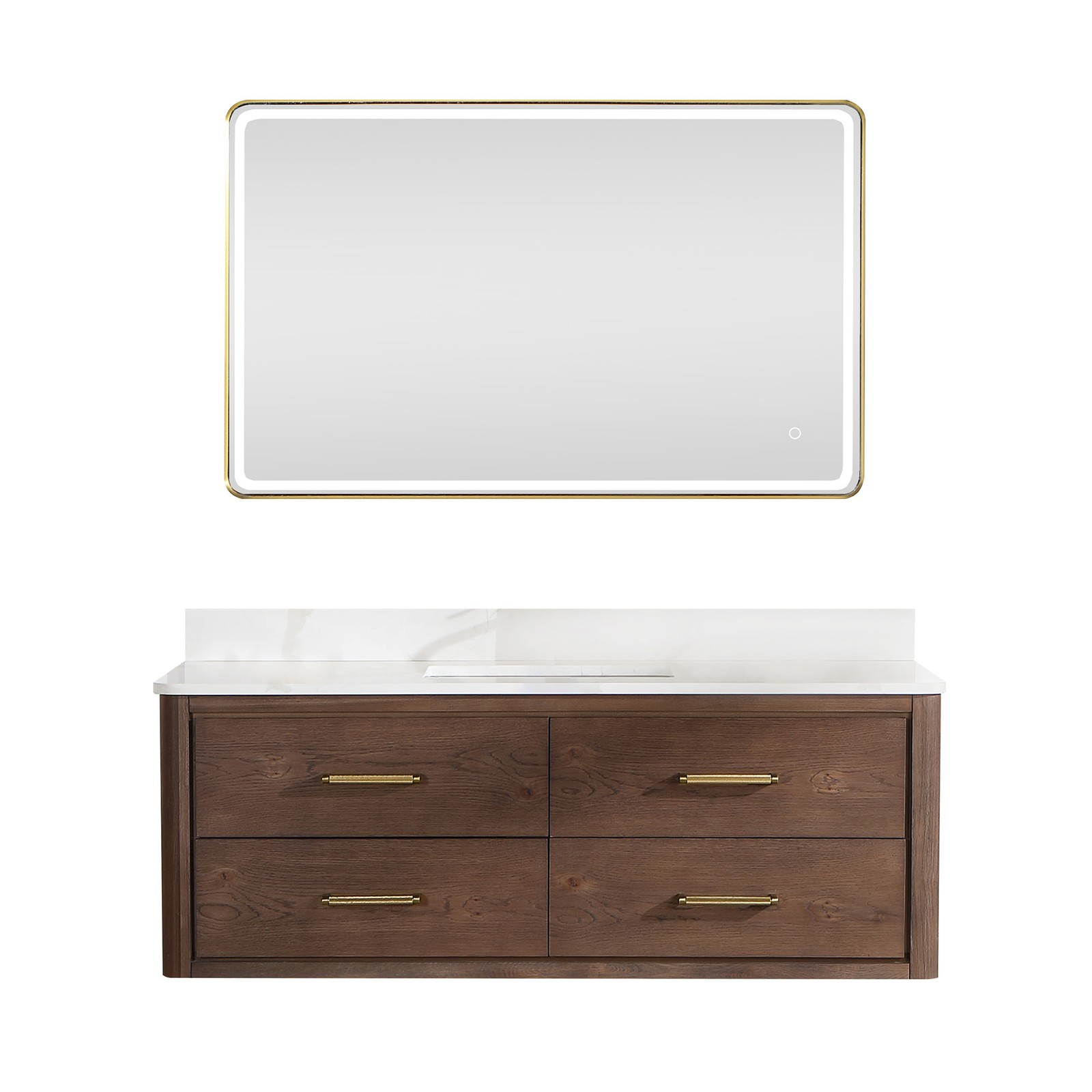 Miseno MV-706655 Cristo 54″ Wall Mounted Single Basin Vanity Set – Aged Dark
