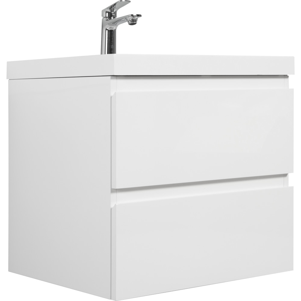 42in Solid Surface White Bathroom Vanity Top with Single Sink Basin Hole