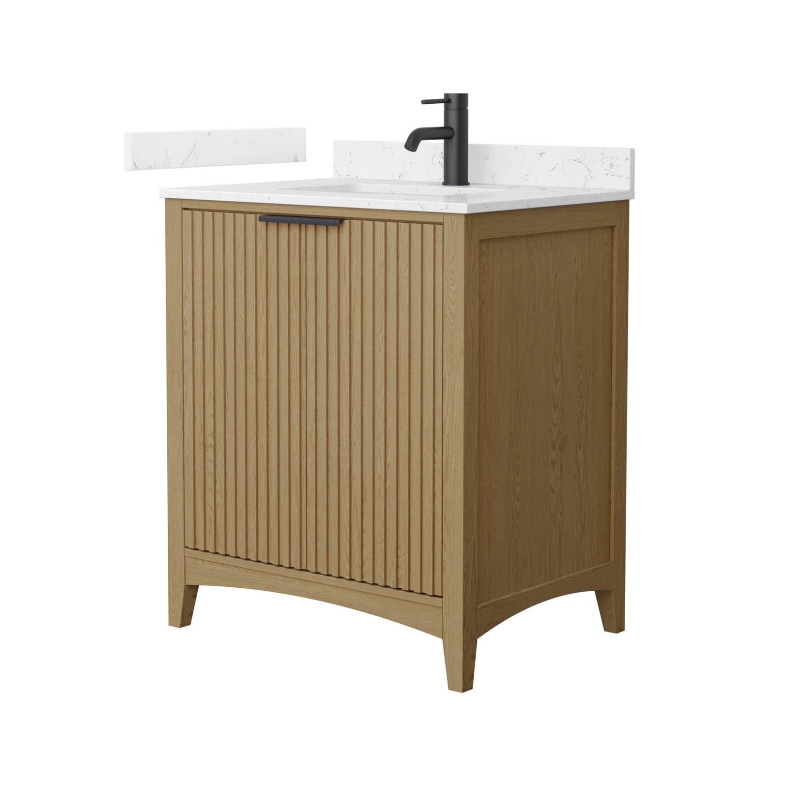 Wyndham Collection WCF9191-30S-VCA-UNSMXX Palmilla 30″ – Natural Oak / Carrara