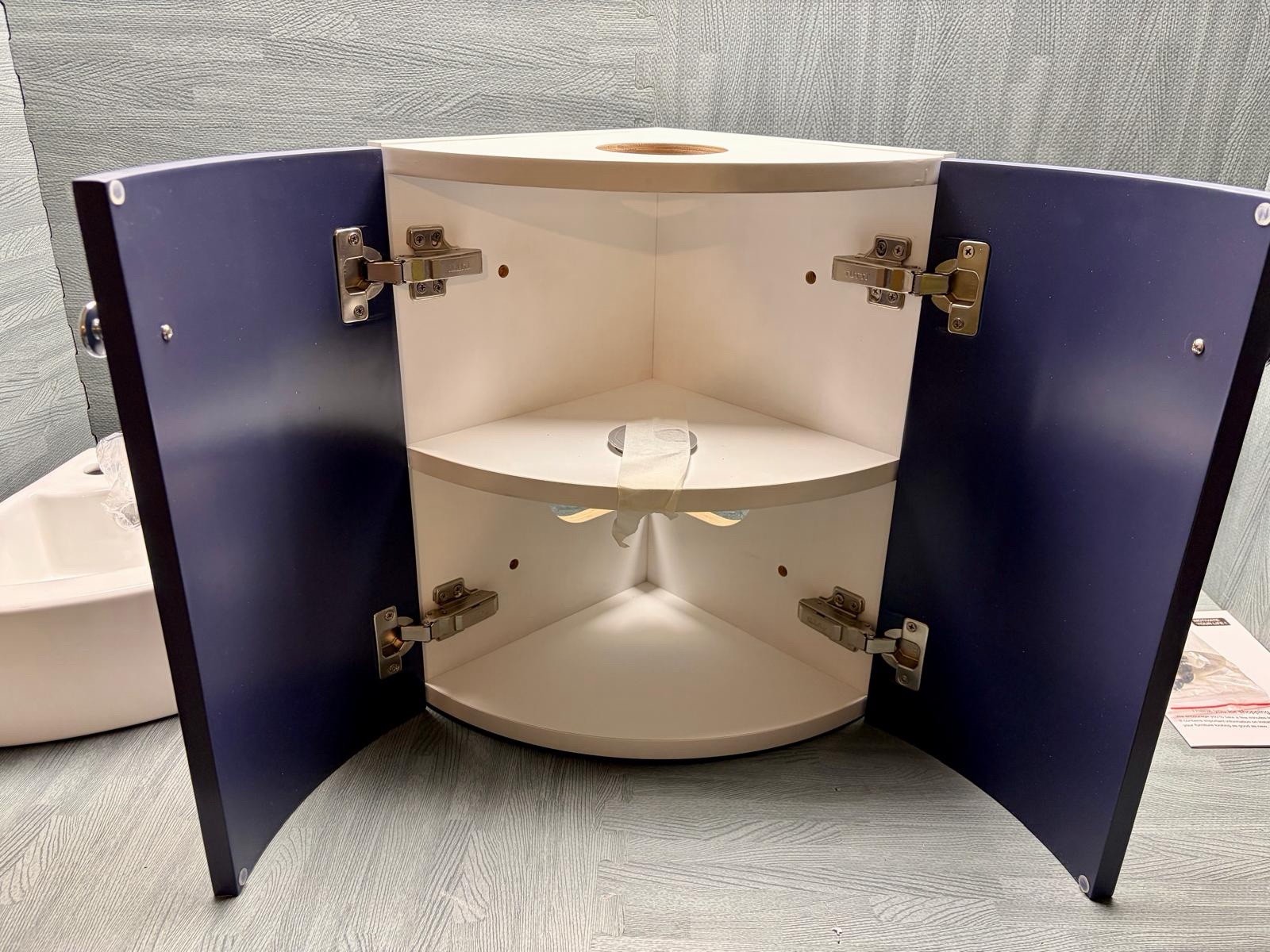 Wall Mounted Corner Single Bathroom Vanity New ARTCHIRLY With Ceramic Vanity Top