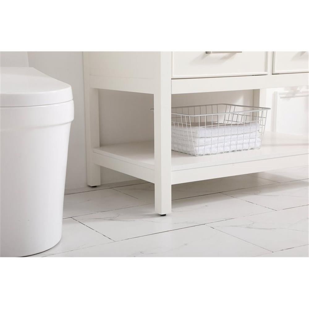 Pemberly Row 36″ Aluminum Alloy & MDF Single Bathroom Vanity in White