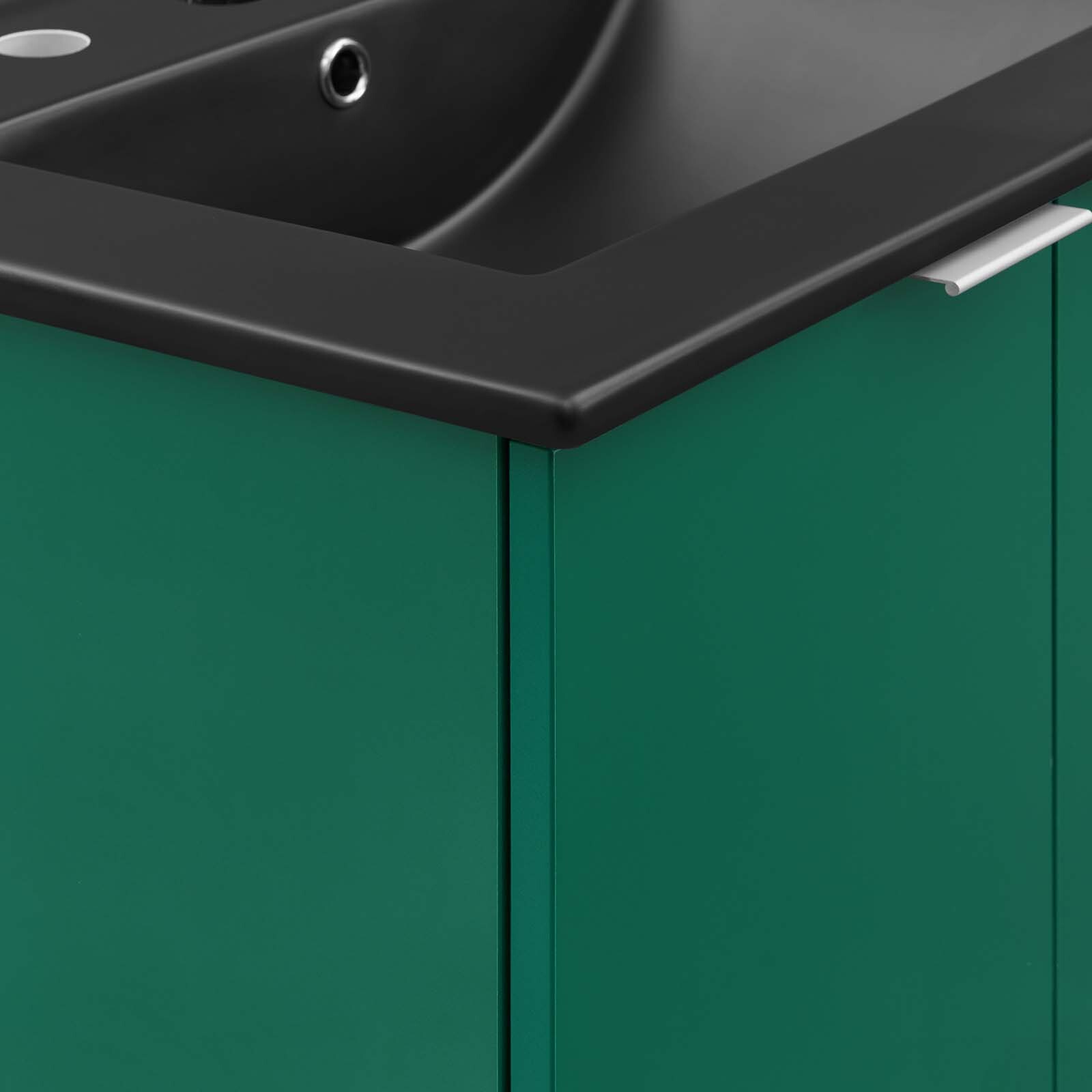 Modway Maybelle 24″ Wall-Mount Bathroom Vanity In Green Black