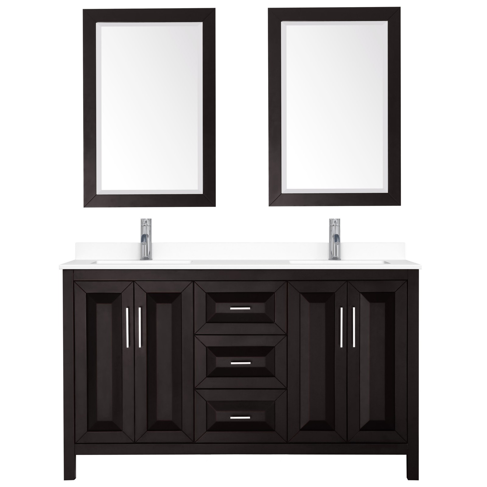 Wyndham Collection WCV252560D-VCA-M24 Daria 60″ – Dark Gray / White Cultured