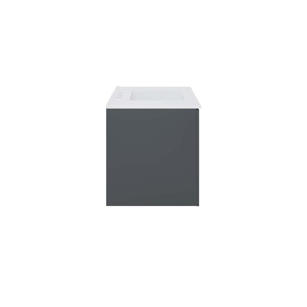 Modway Vitality 36″ Modern Wood/Ceramic Bathroom Vanity in Gray/White