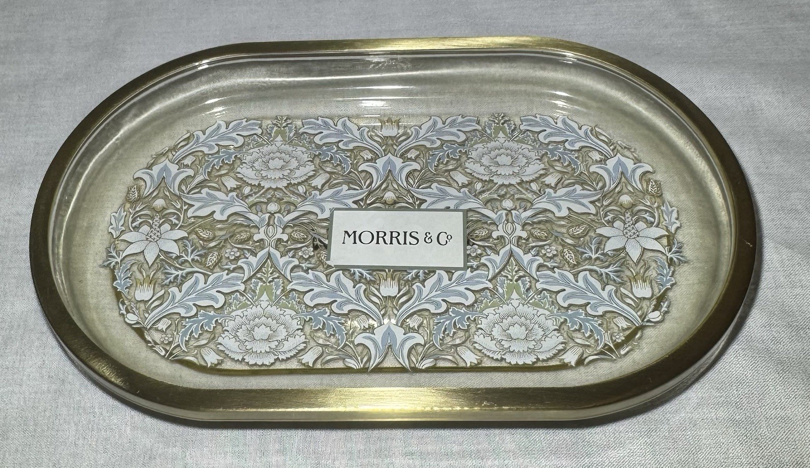 William Morris & Co ~ Bathroom Vanity Set ~ 5 Pc ~ Sky Blue w/Bronze Trim