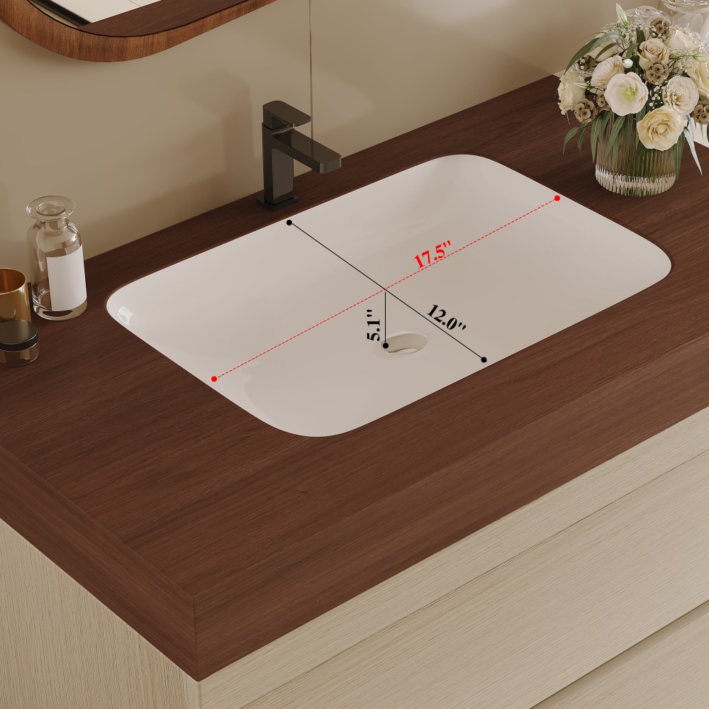 29.9″ Floating Bathroom Vanity with Marble Top & Undermount Sink, Wall-Mounted