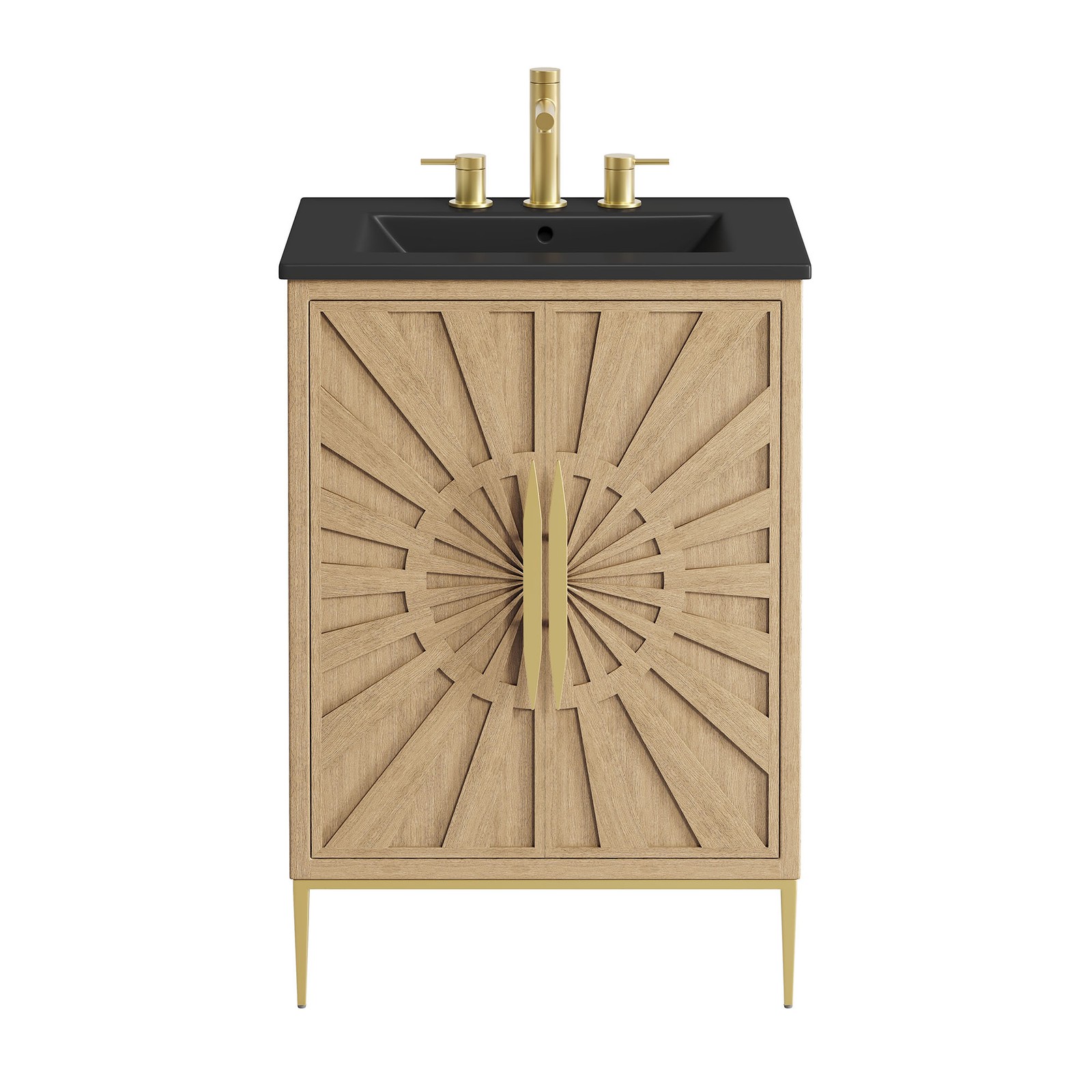 Modway Awaken 24″ Bathroom Vanity in Oak Black With Ceramic Sink Basin