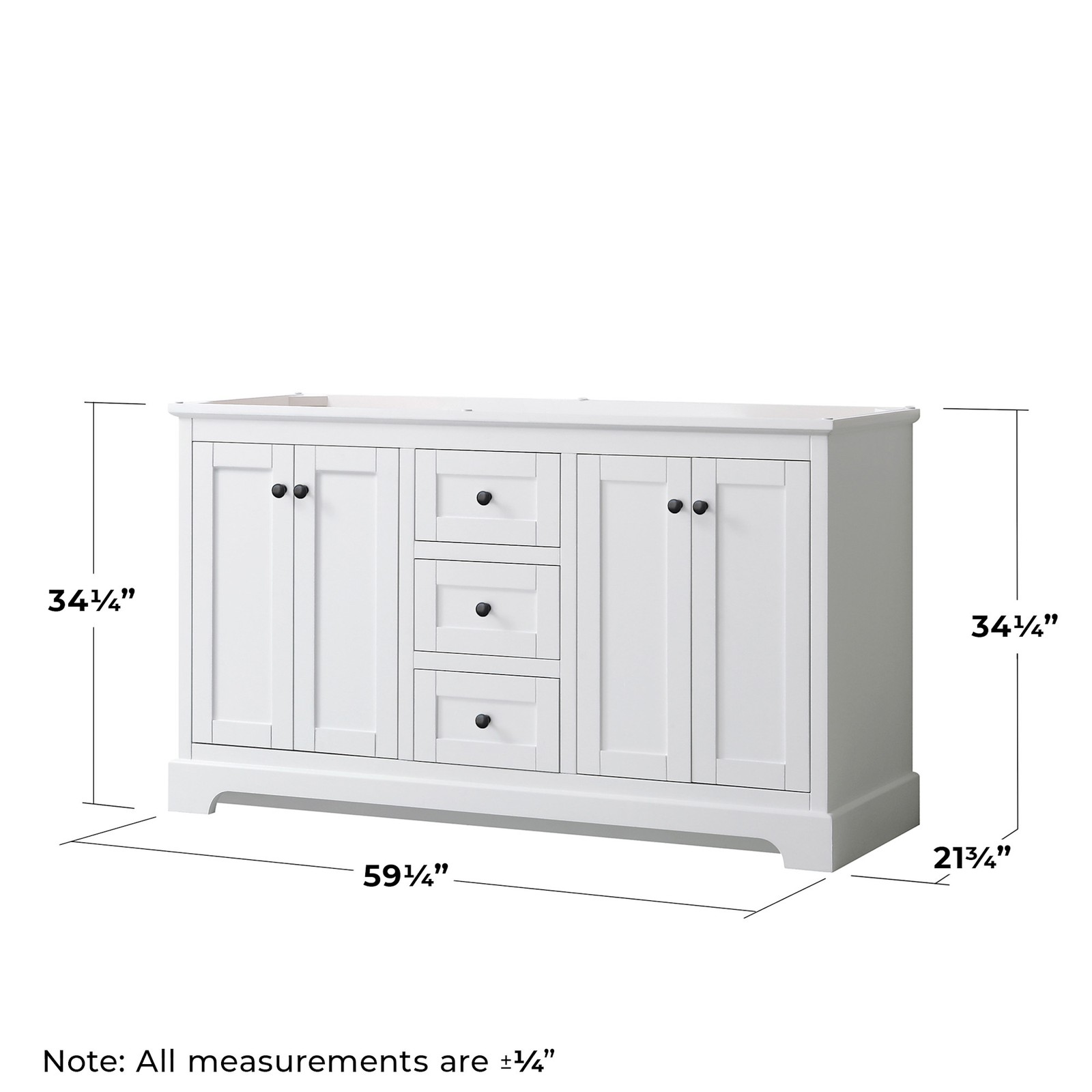 Wyndham Collection WCV232360DCXSXXMXX Avery 60″ Double – White / Brushed Gold