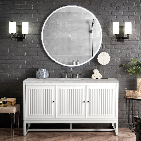 60″ James Martin Athens E645-V60S-GW-3VSL Vanity Cabinet Victorian Silver Top
