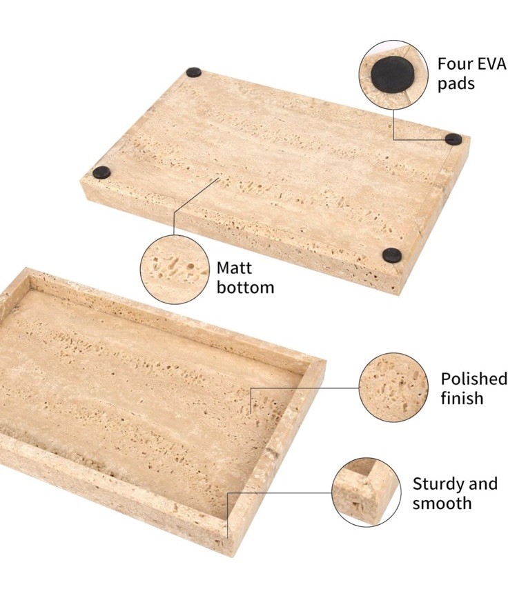 Marble Bathroom Vanity Tray, Natural Luxury Vanity Home Kitchen Bathroom Tray