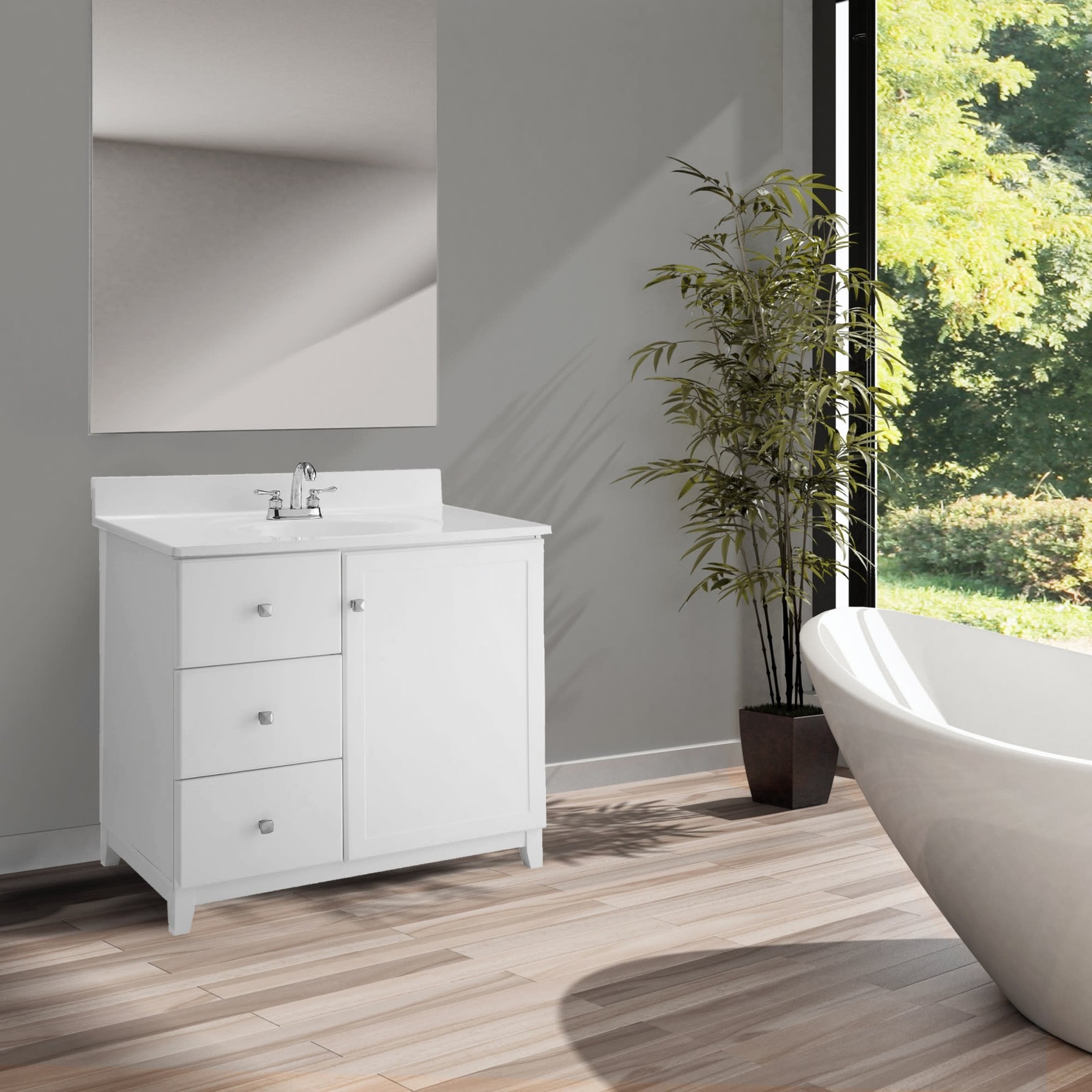 Design House 586198 White 31″ Cultured Marble Vanity Top With Backsplash