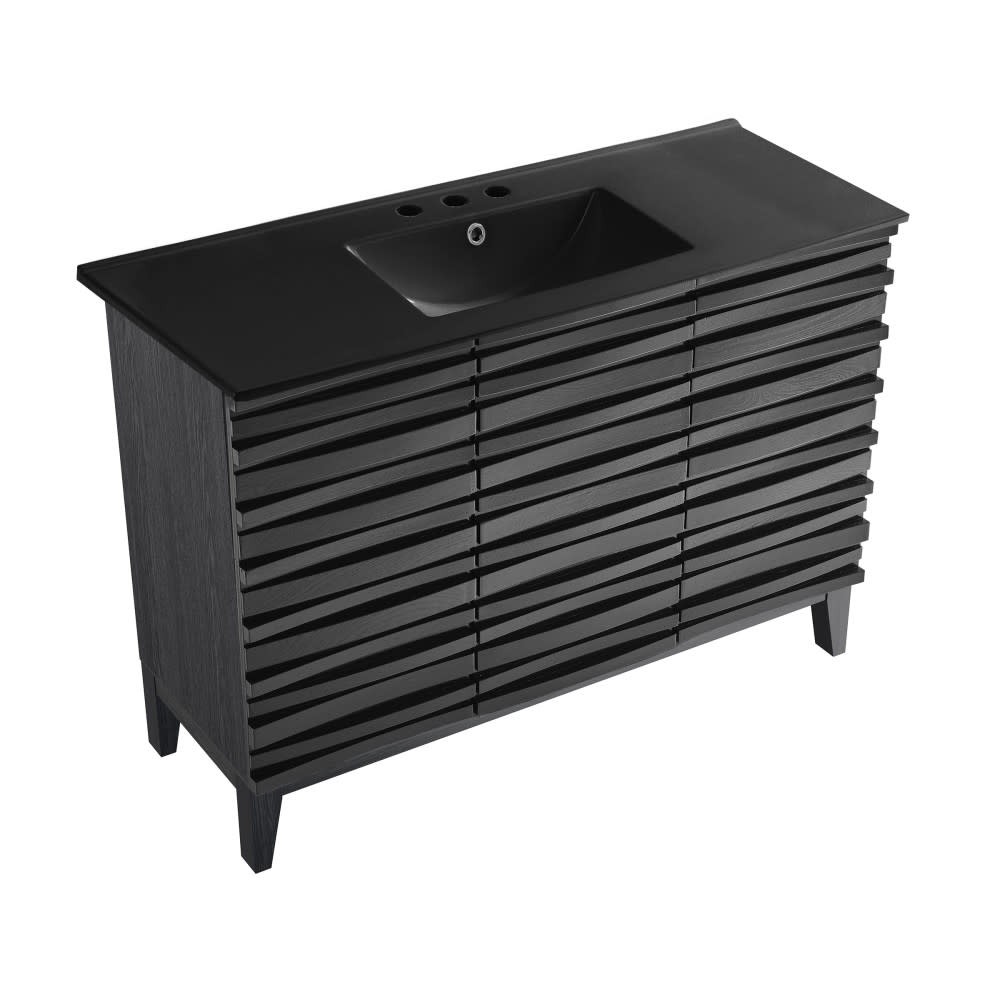 Swiss Madison SM-BV557-3 Cascade 48″ – Black Oak / Matte Black