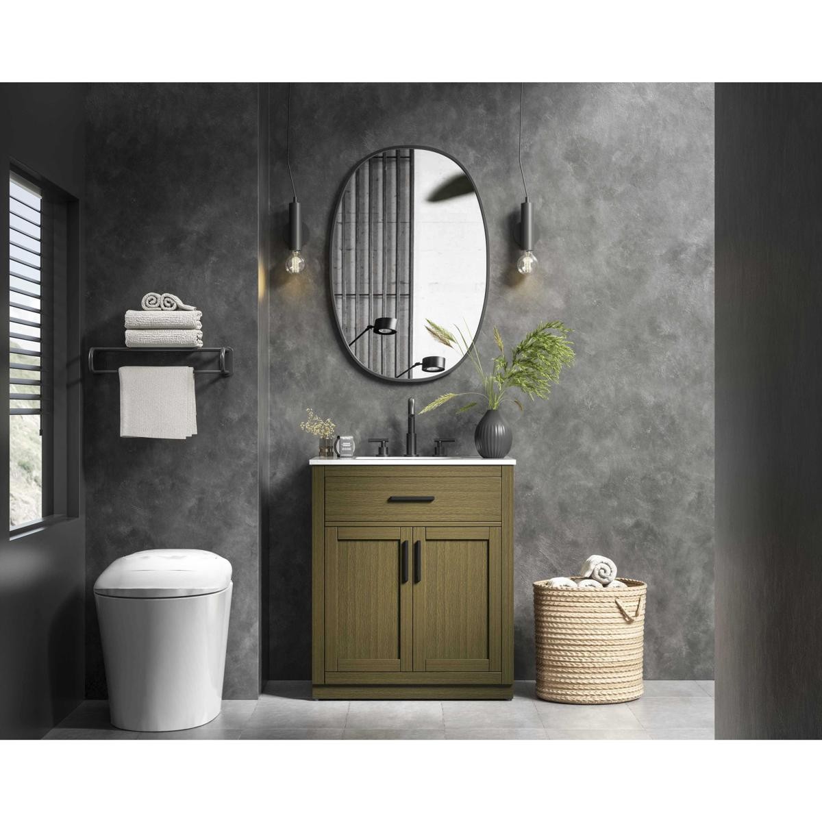 Elegant Lighting VF29730MCB Alden Vanity Chestnut Brown