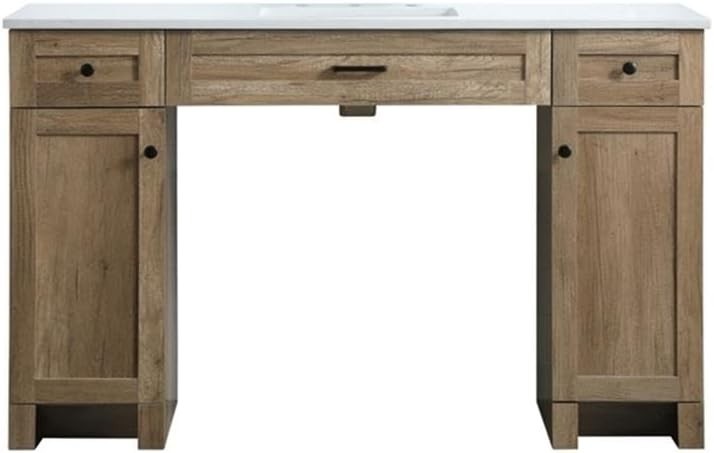 Elegant Kitchen and Bath 54 Inch ADA Compliant Bathroom Vanity In Natural Oak