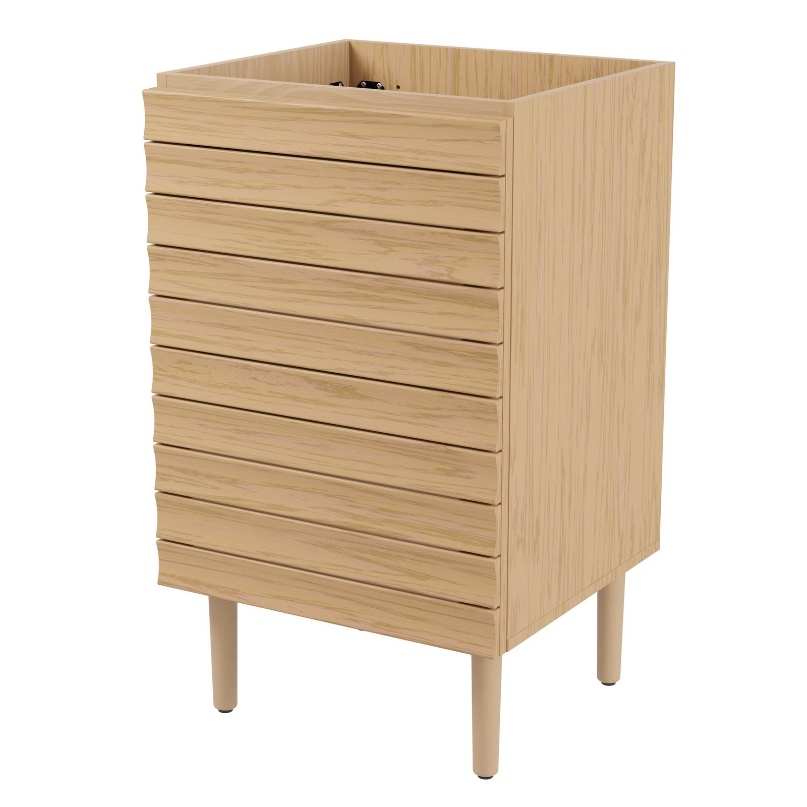 Aubert 20 in. W x 18 in. D x 33 in. H Thick Linear Slat Modern Farmhouse 2-Shelf