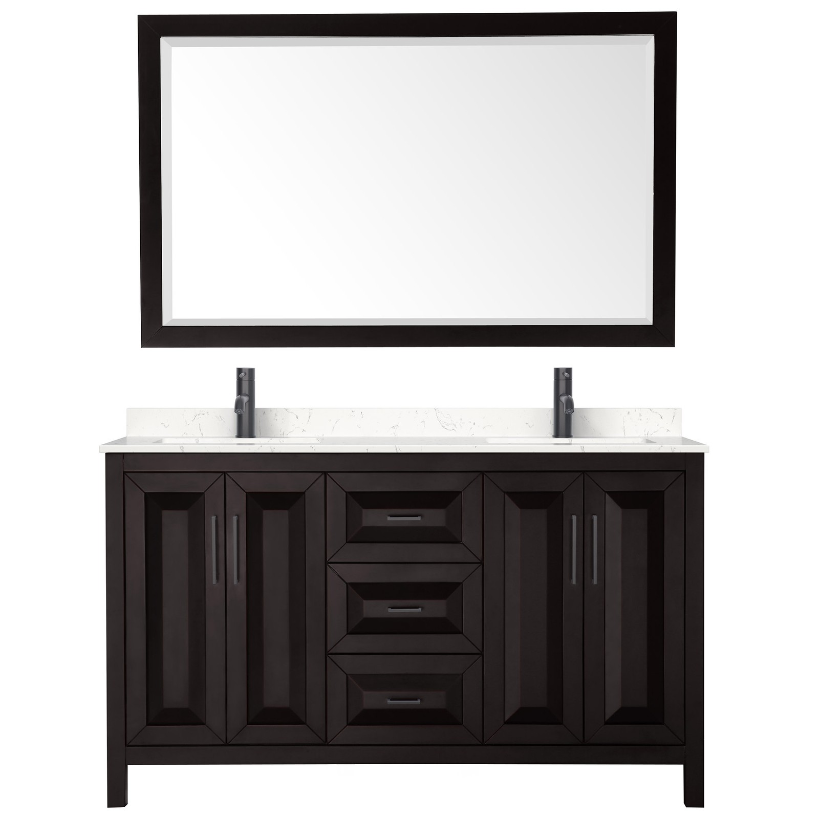 Wyndham Collection WCV252560D-VCA-M58 Daria 60″ – Dark Gray / White Cultured