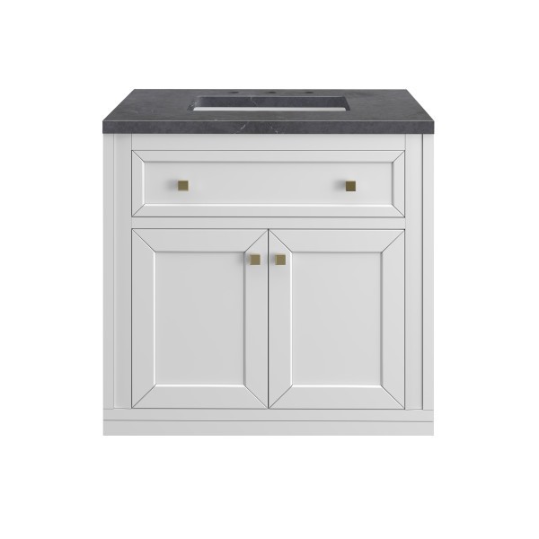 30″ James Martin Chicago 503-V30-GW-3CSP Vanity Cabinet Charcoal Soapstone Top