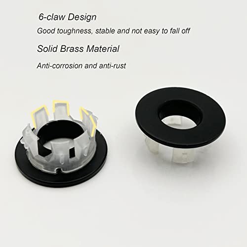 2 Pack Sink Overflow Ring Matte Black Bathroom Vanity Sink Overflow Cover
