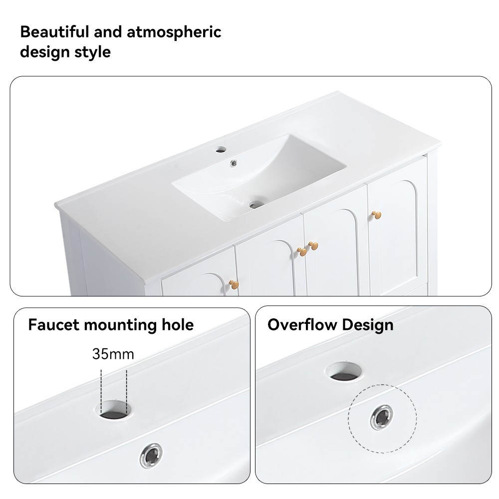 48″Bathroom Vanity with Sink, Bathroom Storage Cabinet w/4 doors and 2 drawers