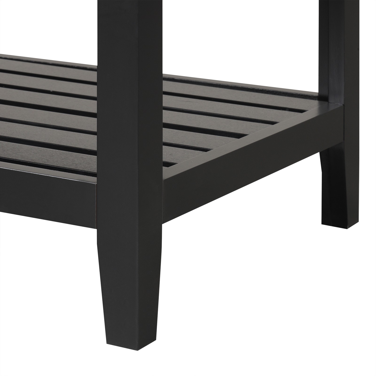 24″ Black Modern Bathroom Vanity with Ceramic Sink & Wood Frame